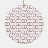Gezouten Pretzel Twist Patroon Roze Keramisch Ornament (Achterkant)