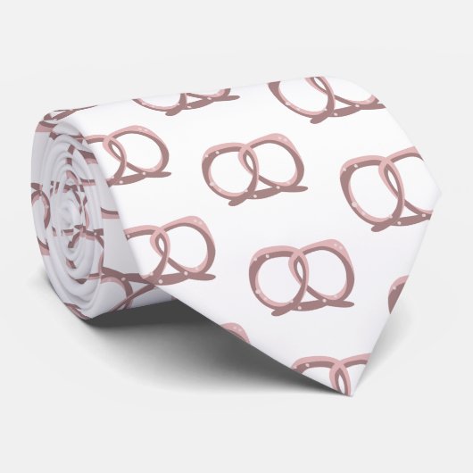 Gezouten Pretzel Twist Roze Stropdas (Opgerold)