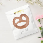Gezouten zachte Pretzel aangepaste script handgesc Bedankzakje (Gezegeld)