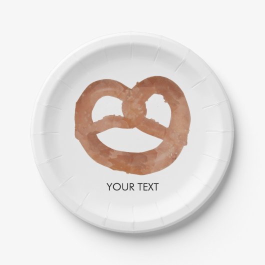 Gezouten zachte Pretzel aangepaste tekst Papieren Bordje (Voorkant)