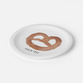 Gezouten zachte Pretzel aangepaste tekst Papieren Bordje (Gekanteld)