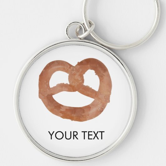Gezouten zachte Pretzel aangepaste tekst Sleutelhanger (Voorkant)