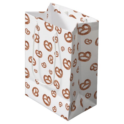 Gezouten Zachte Waterverf Pretzel Patroon Medium Cadeauzakje (Voorkant Gekanteld)
