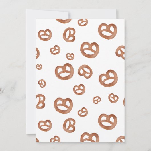 Gezouten Zachte Waterverf Pretzel Verjaardagsfeest Kaart (Achterkant)