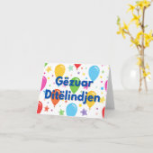 Gëzuar Ditëlindjen, Albanees verjaardag Kaart (Gele Bloem)