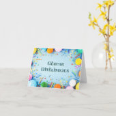 Gëzuar Ditëlindjen, Albanees verjaardag Kaart (Gele Bloem)