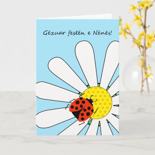 Gezuar festen e Nenes Moederdag in Albanees Kaart (Gele Bloem)