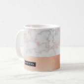 Gezwenkt Roos Goud Marmer Look Naam Koffie Mok (Voorkant links)