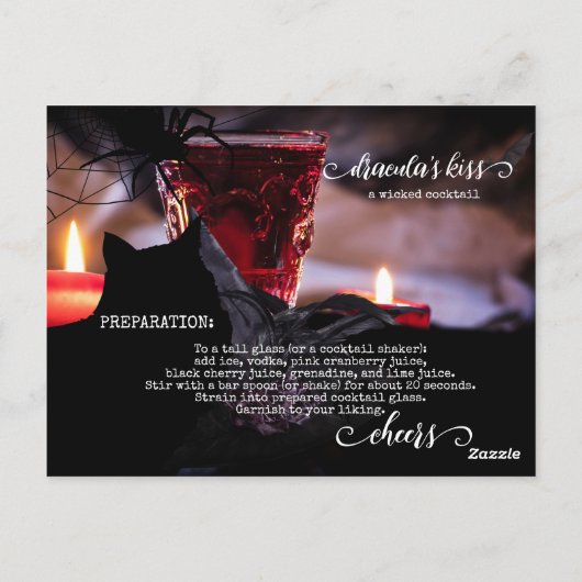 Gezwoerd cocktail Recipe Halloween Briefkaart (Achterkant)
