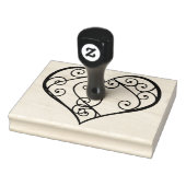 Gezwoerd hart, kleur binnen, 4 x 5 inch rubberen s rubberstempel (Stempel)