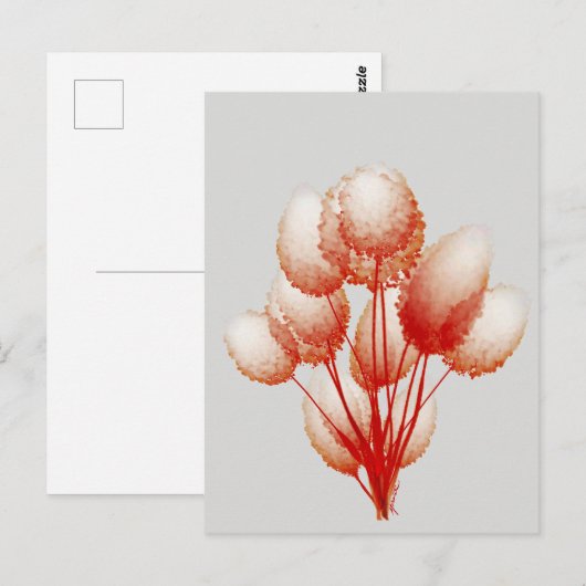 gezwollen bloemen briefkaart (Voorkant / Achterkant)