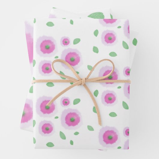 gezwollen bloemen inpakpapier vel (In situ)