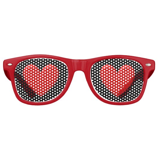 Gezwollen Hart Retro Zonnebril (Voorkant)