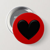 Gezwollen Hart Ronde Button 7,6 Cm (Voorkant /achterkant)
