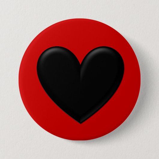 Gezwollen Hart Ronde Button 7,6 Cm (Voorkant)