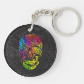 Gezwollen schedel (kleur) sleutelhanger (Achterkant)