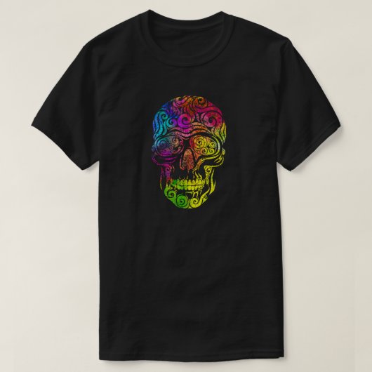 Gezwollen schedel (kleur) t-shirt (Design voorkant)