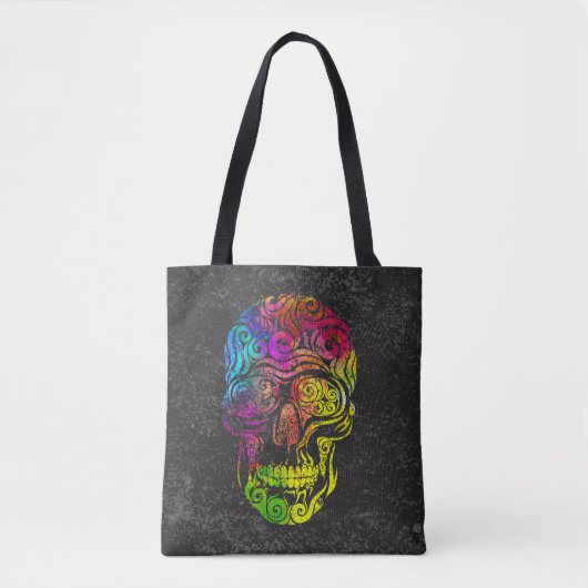 Gezwollen schedel (kleur) tote bag (Voorkant)