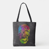 Gezwollen schedel (kleur) tote bag (Achterkant)