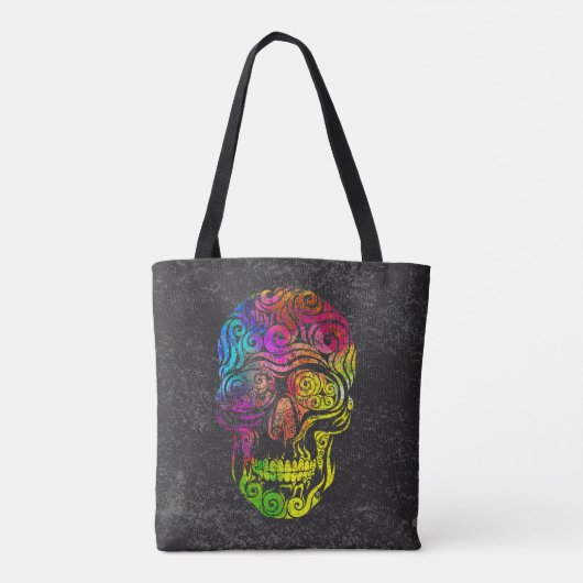 Gezwollen schedel (kleur) tote bag (Achterkant)