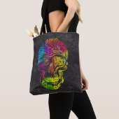 Gezwollen schedel (kleur) tote bag (Dichtbij)