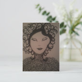 gezwollen vrouw briefkaart (Staand voorkant)