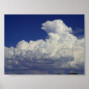 Gezwollen witte Wolken, Hemel, Landschappen, fotog Poster