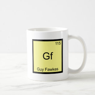 Gf - Guy Fawkes Grappig Chemie Elementsymbool T-sh Koffiemok