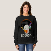Gfhost Boek Boo Lezen Booooks Halloween Bibliothee Trui (Voorkant volledig)