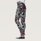 GFT02-Graffiti Hoofdzakelijk Wit.Zwarte BG Leggings (Links)