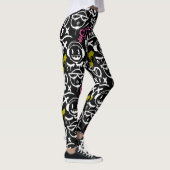 GFT02-Graffiti Hoofdzakelijk Wit.Zwarte BG Leggings (Rechts)