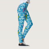 GFT02-Graffiti Voornamelijk wit.Blauw BG Leggings (Rechts)