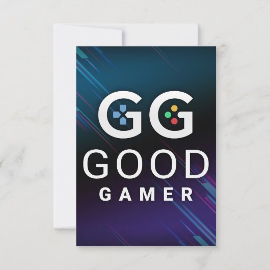 GG Good Gamer Video RSVP Kaartje (Voorkant)