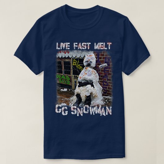 GG Snowman Live Fast Melt GG Allin Tribute T-shirt (Design voorkant)