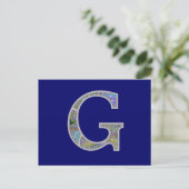 Gg verlicht monogram briefkaart (Staand voorkant)