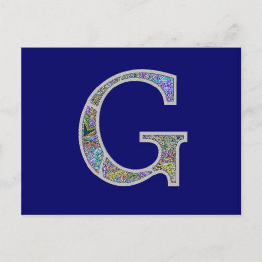 Gg verlicht monogram briefkaart (Voorkant)