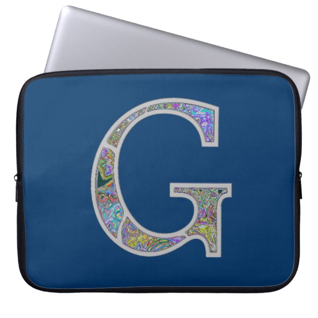 Gg verlicht monogram laptop sleeve (Voorkant)