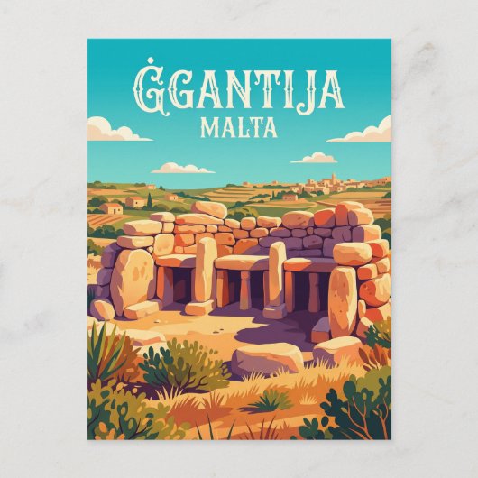 Ġgantija-tempels Malta Briefkaart (Voorkant)