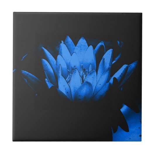Ggloed Blue Lotus Floral Art Tile Tegeltje (Voorkant)
