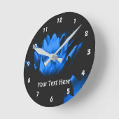 Ggloed Blue Lotus Water Lily Flower Art Ronde Klok (Hoek)