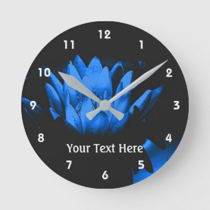 Ggloed Blue Lotus Water Lily Flower Art Ronde Klok