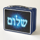 Ggloed Blue Shalom op Etched Star van David (Achterkant)