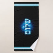 Ggloed Blue Shalom op Etched Star van David Badhanddoek (Badhanddoek)