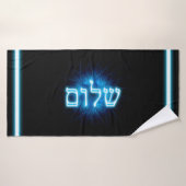 Ggloed Blue Shalom op Etched Star van David Badhanddoek (Badhanddoek)