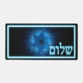 Ggloed Blue Shalom op Etched Star van David Bureaumat (Voorkant)