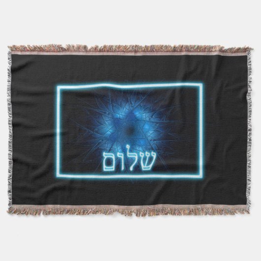 Ggloed Blue Shalom op Etched Star van David Deken (Voorkant)