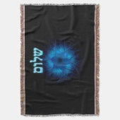 Ggloed Blue Shalom op Etched Star van David Deken (Voorkant Verticaal)