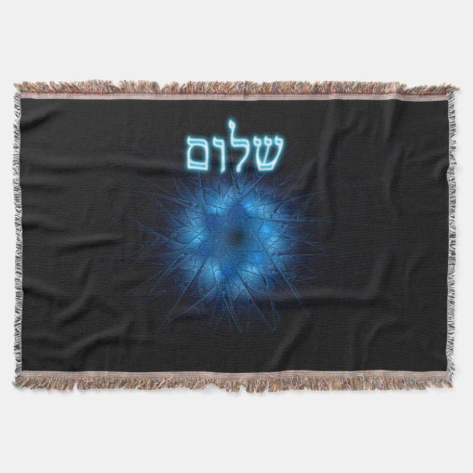 Ggloed Blue Shalom op Etched Star van David Deken (Voorkant)