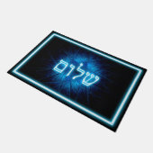Ggloed Blue Shalom op Etched Star van David Deurmat (Schuin)