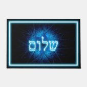 Ggloed Blue Shalom op Etched Star van David Deurmat (Voorkant)